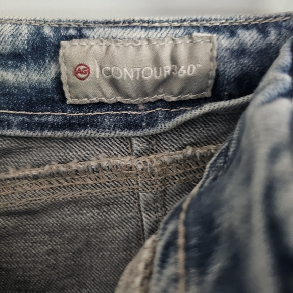 Adriano Goldschmied Blue Denim Shorts W/ Raw Hem Size 24R - Picture 3 of 5